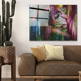 Wallity Cuadro Decorativo de Vidrio Templado Multicolor 70 x 100 cm